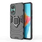 For OPPO A78 4G Shockproof PC + TPU Holder Phone Case(Black) - 1
