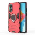 For OPPO A78 4G Shockproof PC + TPU Holder Phone Case(Red) - 1