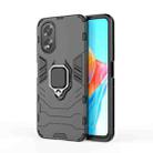 For OPPO A38 4G Shockproof PC + TPU Holder Phone Case(Black) - 1
