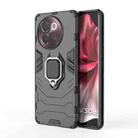 For vivo V30E 5G Shockproof PC + TPU Holder Phone Case(Black) - 1