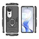 For vivo S19 Pro Shockproof PC + TPU Holder Phone Case(Black) - 3