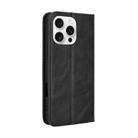 For iPhone 16 Pro Max Magnetic Buckle Retro Texture Leather Phone Case(Black) - 3