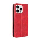 For iPhone 16 Pro Magnetic Buckle Retro Texture Leather Phone Case(Red) - 3