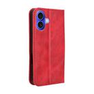 For iPhone 16 Magnetic Buckle Retro Texture Leather Phone Case(Red) - 3