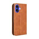 For iPhone 16 Magnetic Buckle Retro Texture Leather Phone Case(Brown) - 3