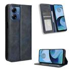 For Motorola Moto G14 4G Magnetic Buckle Retro Texture Leather Phone Case(Blue) - 1
