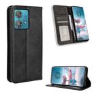For Motorola Edge 40 Neo 5G Magnetic Buckle Retro Texture Leather Phone Case(Black) - 1