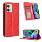 For Motorola Moto G54 5G Magnetic Buckle Retro Texture Leather Phone Case(Red) - 1