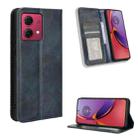 For Motorola Moto G84 5G Magnetic Buckle Retro Texture Leather Phone Case(Blue) - 1