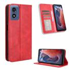 For Motorola Moto G Play 4G 2024 Magnetic Buckle Retro Texture Leather Phone Case(Red) - 1