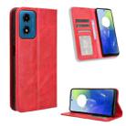 For Motorola Moto G04 / G24 Magnetic Buckle Retro Texture Leather Phone Case(Red) - 1