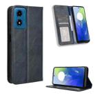 For Motorola Moto G04 / G24 Magnetic Buckle Retro Texture Leather Phone Case(Blue) - 1