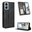 For Motorola Moto G34 5G Magnetic Buckle Retro Texture Leather Phone Case(Black) - 1