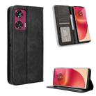 For Motorola Edge 50 Fusion 5G Magnetic Buckle Retro Texture Leather Phone Case(Black) - 1