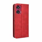 For Motorola Edge 50 Fusion 5G Magnetic Buckle Retro Texture Leather Phone Case(Red) - 3