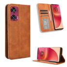 For Motorola Edge 50 Fusion 5G Magnetic Buckle Retro Texture Leather Phone Case(Brown) - 1