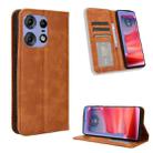 For Motorola Edge 50 Pro 5G Magnetic Buckle Retro Texture Leather Phone Case(Brown) - 1