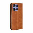 For Motorola Edge 50 Pro 5G Magnetic Buckle Retro Texture Leather Phone Case(Brown) - 3