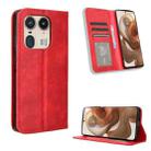 For Motorola Edge 50 Ultra 5G Magnetic Buckle Retro Texture Leather Phone Case(Red) - 1