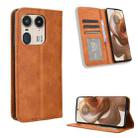 For Motorola Edge 50 Ultra 5G Magnetic Buckle Retro Texture Leather Phone Case(Brown) - 1