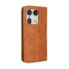 For Motorola Edge 50 Ultra 5G Magnetic Buckle Retro Texture Leather Phone Case(Brown) - 3