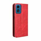 For Motorola Moto E14 / G04 / G04s Magnetic Buckle Retro Texture Leather Phone Case(Red) - 3