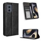 For Motorola Edge 2024 5G Magnetic Buckle Retro Texture Leather Phone Case(Black) - 1