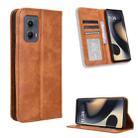 For Motorola Edge 2024 5G Magnetic Buckle Retro Texture Leather Phone Case(Brown) - 1