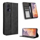 For Motorola Moto G85 5G / S50 Neo 5G Magnetic Buckle Retro Texture Leather Phone Case(Black) - 1