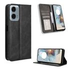 For Motorola Moto G45 5G / G34 5G Magnetic Buckle Retro Texture Leather Phone Case(Black) - 1