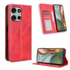 For Motorola Moto G75 5G Magnetic Buckle Retro Texture Leather Phone Case(Red) - 1