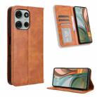 For Motorola Moto G75 5G Magnetic Buckle Retro Texture Leather Phone Case(Brown) - 1