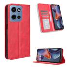 For Motorola Moto G 5G 2025 Magnetic Buckle Retro Texture Leather Phone Case(Red) - 1