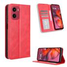 For Motorola Moto G05 4G / E15 4G Magnetic Buckle Retro Texture Leather Phone Case(Red) - 1