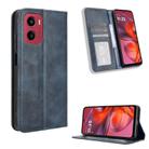 For Motorola Moto G05 4G / E15 4G Magnetic Buckle Retro Texture Leather Phone Case(Blue) - 1