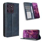 For Motorola Edge 60 Pro Magnetic Buckle Retro Texture Leather Phone Case(Blue) - 1