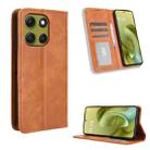 For Motorola Moto G86 5G Magnetic Buckle Retro Texture Leather Phone Case(Brown) - 1