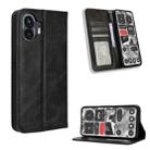For Nothing Phone 2 Magnetic Buckle Retro Texture Leather Phone Case(Black) - 1