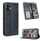 For Nothing Phone 2 Magnetic Buckle Retro Texture Leather Phone Case(Blue) - 1