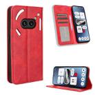 For Nothing Phone 2a Magnetic Buckle Retro Texture Leather Phone Case(Red) - 1