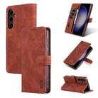 For Samsung Galaxy S23 FE 5G AZNS Skin Feel Calf Texture Flip Leather Phone Case(Brown) - 1