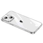 For iPhone 15 Plus SULADA TPU Frame + Tempered Glass Transparent Phone Case(White) - 1