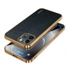 For iPhone 15 Pro Max SULADA TPU + Litchi Texture Leather Phone Case(Black) - 1