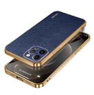 For iPhone 15 Pro SULADA TPU + Litchi Texture Leather Phone Case(Blue) - 1