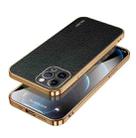 For iPhone 15 Pro SULADA TPU + Litchi Texture Leather Phone Case(Black) - 1