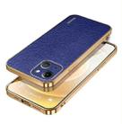 For iPhone 15 Plus SULADA TPU + Litchi Texture Leather Phone Case(Blue) - 1