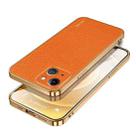 For iPhone 15 Plus SULADA TPU + Litchi Texture Leather Phone Case(Orange) - 1