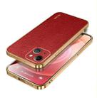 For iPhone 15 SULADA TPU + Litchi Texture Leather Phone Case(Red) - 1