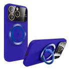 For iPhone 15 Pro Max Large Window MagSafe Magnetic Holder Phone Case(Klein Blue) - 1