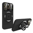 For iPhone 14 Pro Large Window MagSafe Magnetic Holder Phone Case(Black) - 1